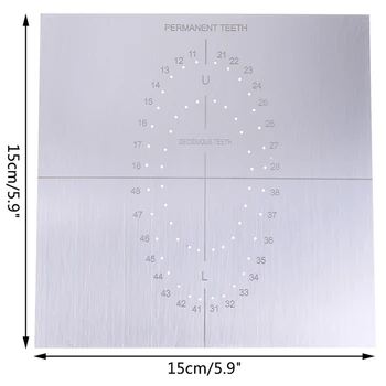 

New Stainless Steel Punch Hole Board Dental Oral Care Teeth Whitening Positioning Template With Scale Clinic Lab Instrument Tool