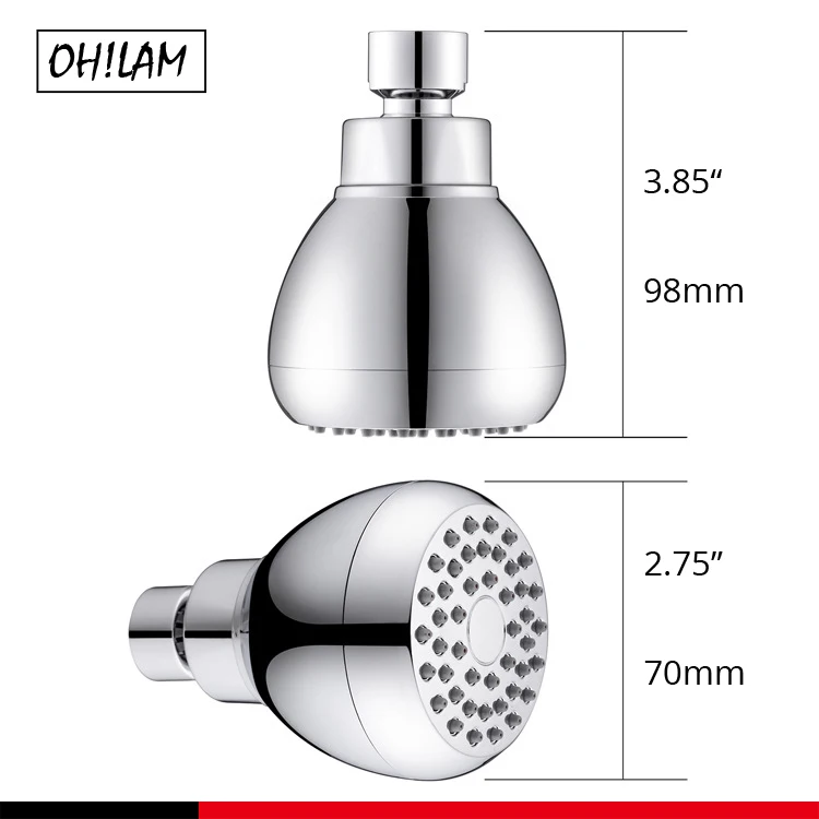pix Wassa High Pressure Shower Head - 3 Inch Anti-Leak Fixed Showerhead wassa high pressure shower head 3 inch anti leak fixed chrome showerhead adjustable metal swivel ball joint brush nickle orb