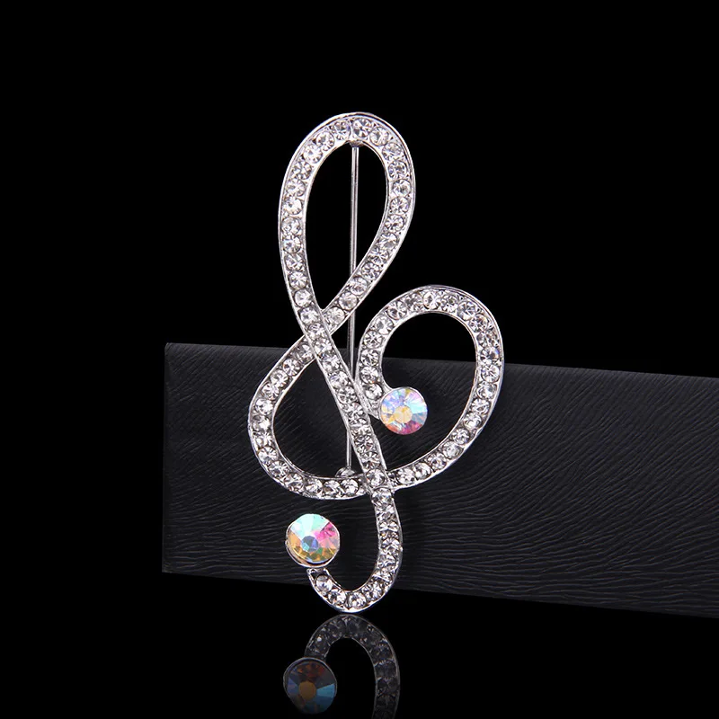 22 Модная новинка, брошь в виде музыкального символа, брошь с кристаллами, значок, стразы, значок в виде животного, нагрудные булавки и броши для мужчин, аксессуары для воротника рубашки - Metal color: 22