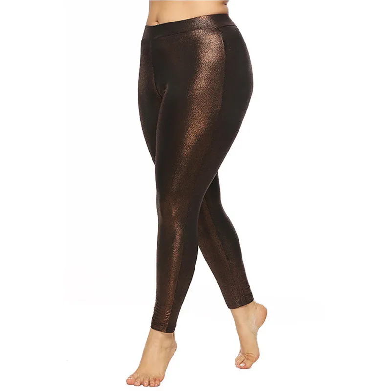 Bronze XL-5XL размера плюс, женские штаны для йоги с высокой талией, леггинсы для фитнеса, пуш-ап, сексуальные черные, синие колготки, одежда для бега, спортзала, спортивная одежда - Цвет: Bronze
