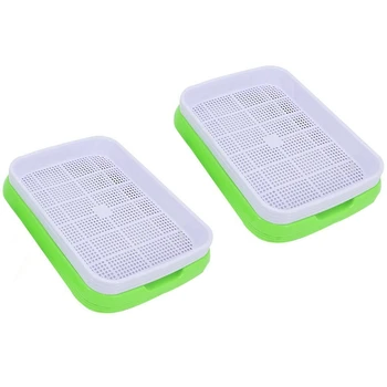 

10Sets Double-Layer Seed Germination Seedling Tray Hydroponic Basket Flower Plant Sprouting Tray