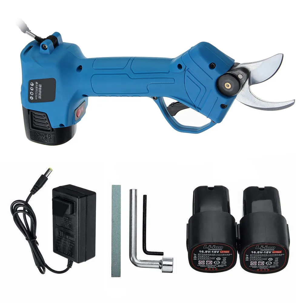 

Electric Pruning Scissors Pruning Shears 500W 16.8V Rechargeable Garden Pruner Secateur Branch Cutter Cutting Tool + 2x Battery