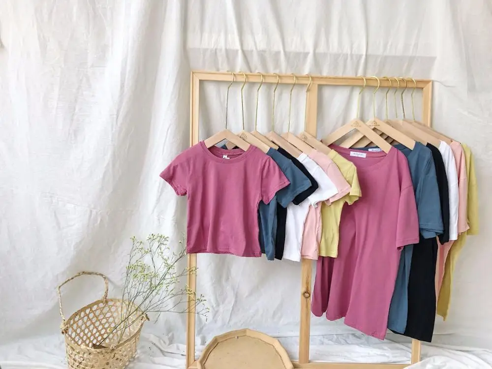 

2019 new uniform color T shirt black man and white 100% cotton shirt summer