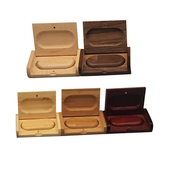 

New Wooden+box Usb Flash Drive USB 2.0 pen drive flash disk Memory Stick Real Capacity 4G 8G 16G 32GB Pendrive Custom Logo Gifts