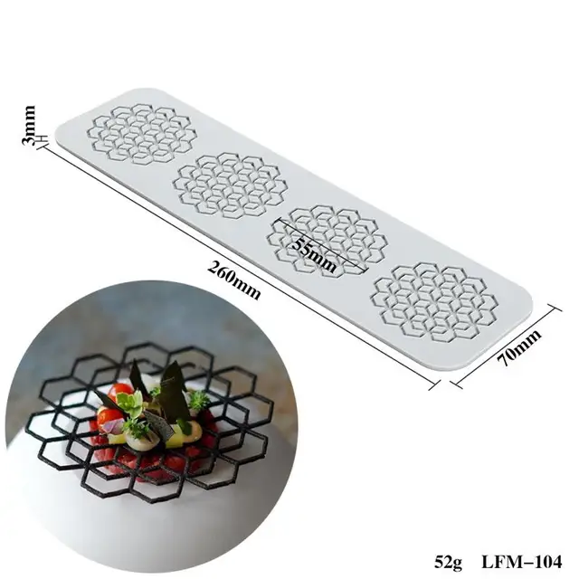 New Leaf Flower Ring Round Fondant Lace Mat Chocolate Mold DIY Baking Decoration Molecular Cuisine Printing Silicone Mold Style 7