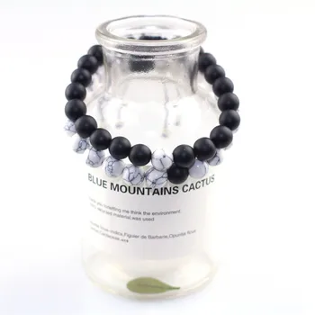 

2019 8mm Couple Bracelet for Women Handmade Beaded Bracelets Men Jewelry Natural Stone Lovers' Bangles White women bracelet