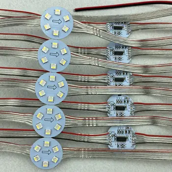 

DC24V RGBW standard DMX512(UCS512C3);5050 SMD addressable pixel module,1.44W(6LEDs);non-waterproof