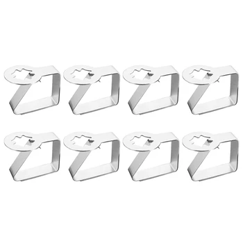 

8 Pcs Thickened Stainless Steel Tablecloth Holders Kitchen Tablecloth Clips Non-Slip Table Clips, Four Leaf Clover