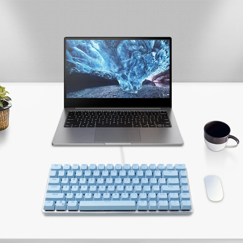 Mechanical Keyboard Black White Blue Pink Color Slim Mini Keyboard 82 Keys Swap Switch Mechanical Keyboard for Gaming Office
