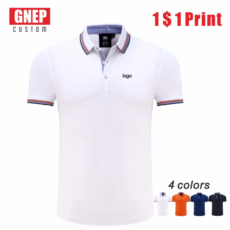 

GNEP2020 summer new men's polo shirt high quality solid color lapel business shirt company personal cheap custom embroidery