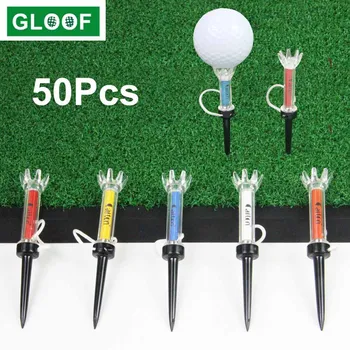 

50Pcs=10Set 79mm/90mm Golf Tees Holder Magnetic Reusable Value Flexible Magnet Tee Lift Step for Men Women Practice Training Set