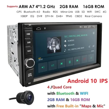 

2019 Android10.0 2DIN Universal Car NO DVD player Auto Radio Quad Core 7Inch GPS Stereo Audio Head unit Support DAB DVR OBD BT