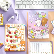 252 sztuk/zestaw kawaii ciasto kot notatnik Cute Bear rabbit wiadomość notatki dekoracyjne notatnik karteczki do notowania Memo papiernicze artykuły biurowe
