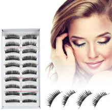 10 Pairs Faux Mink Hair Soft False Eyelashes Fluffy Wispy Long Thick Lashes Handmade Soft Eye Lash Makeup Extension Tools Female