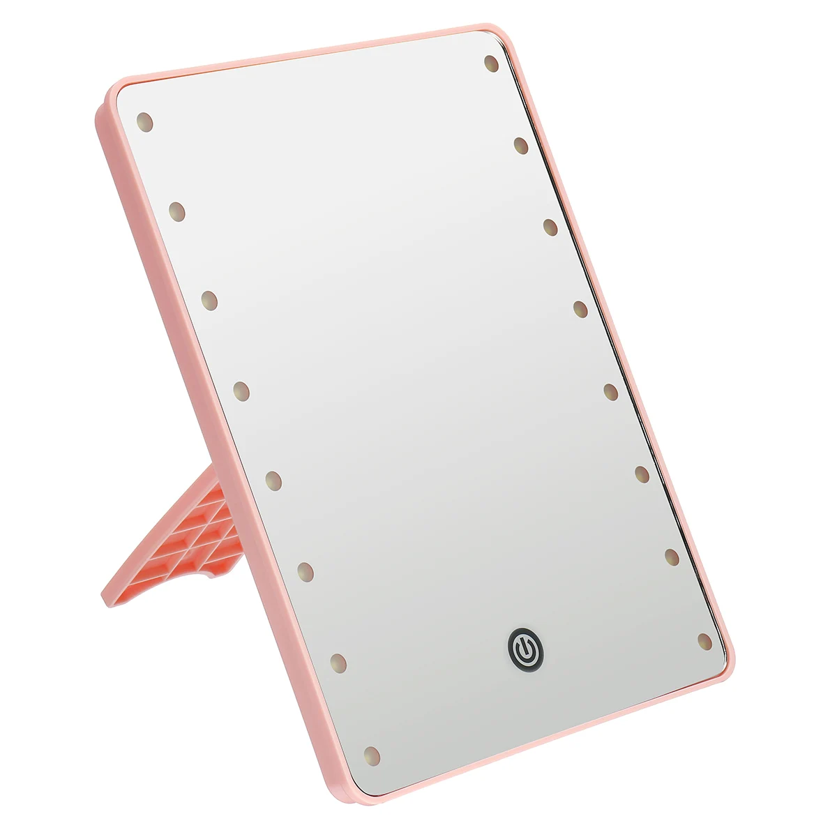 Pink 16 LED Mirror Зеркало для макияжа с поворотом на 360 градусов, 16/22 светодиодный регулируемый сенсорный экран, косметическое зеркало для красоты, настольный туалетный столик, подставка, зеркала - Цвет: Pink 16 LED Mirror