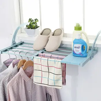 

1x Multi-function Foldable Balcony Shoe Rack Portable Window Drying Rack Radiator Hanger hook Clothes Dryer Fence Holder Racks