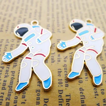

New 27*38mm 3G Alloy epoxy Astronaut charm Ornament pendant for DIY Accessories 30 Pcs/bag
