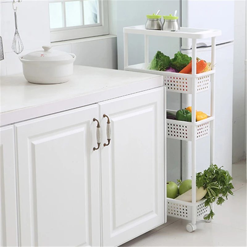 Кухонный органайзер полка для хранения с колесной полкой съемная ручка