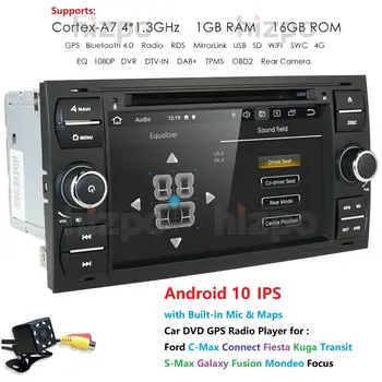 

AutoRadio 2din Android Car Multimedia Player DVD GPS Fit Ford Focus C-Max Connect Fiesta Kuga Transit S-Max Galaxy Fusion Mondeo