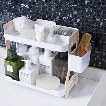 

Double Layer Storage Rack Household Sundry Holder Desktop Cosmetic Storage Shelf