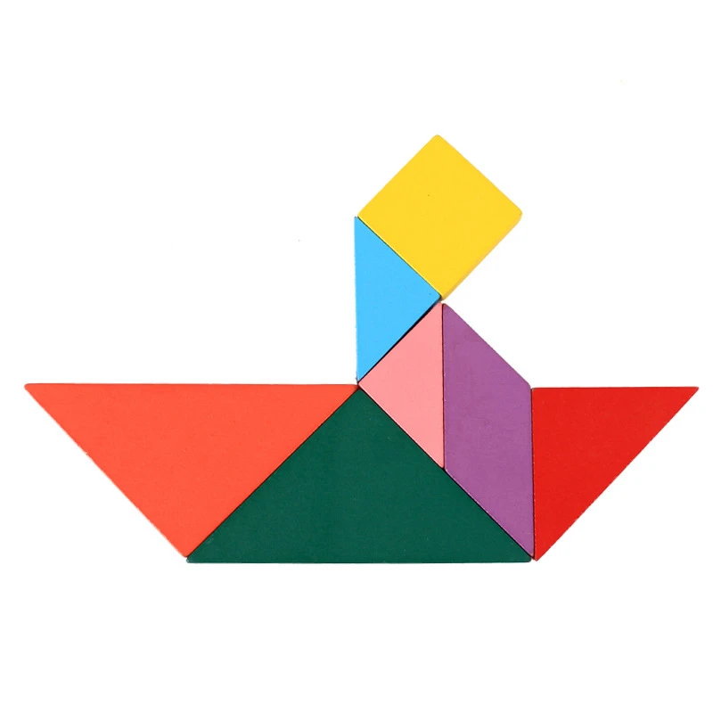 Children Mental Development Tangram Wooden Jigsaw Puzzle Educational Learning Toys Kids Brain Training Puzzles Toy Birthday Gift