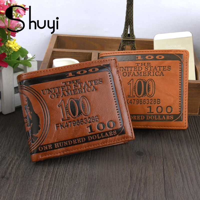 

Men Fashion Retro Wallet 3D Dollar Print Credit Wallet Male Bifold Purse For Coins Multi Pocket Portfel 2020 New Carteira