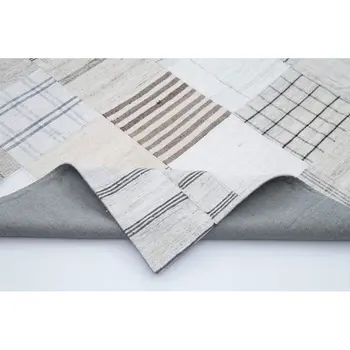 

244x304 Cm White Handmade Rugs Patchwork Rug-8x10 Ft