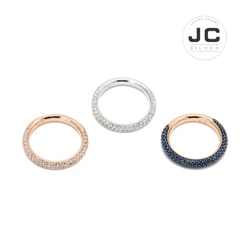 

New Fashion Charms Silver 925 Original Copy Female Jewelry,SWAn STONE Tricolor Ring Crystal Ring Simple Ring With Logo