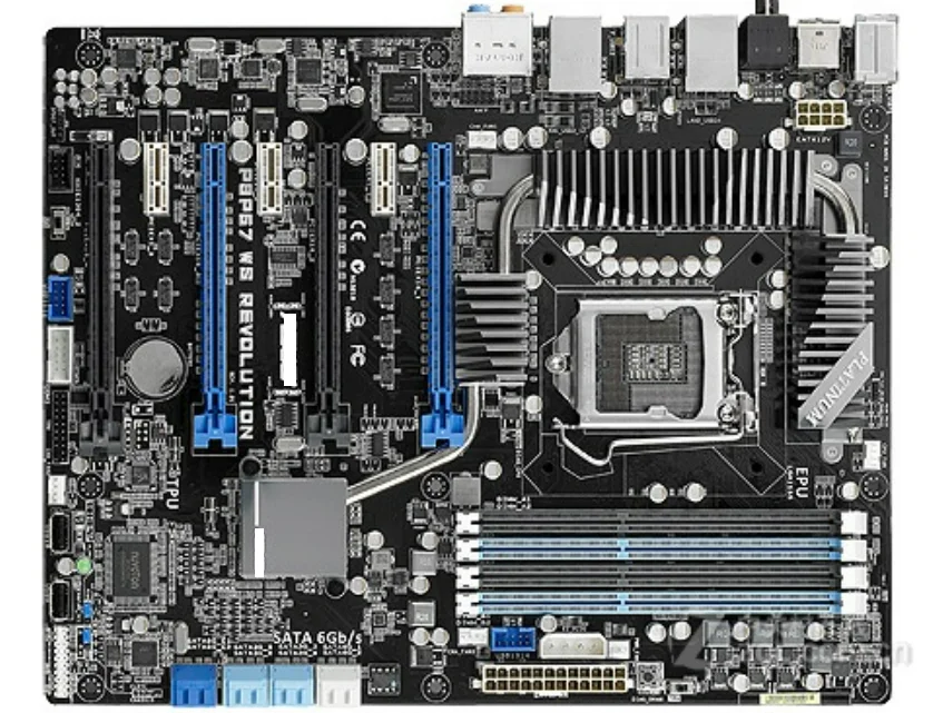 Оригинальная материнская плата для P8P67 WS Revolution LGA 1155 DDR3 VGA USB3.0 32 ГБ 32nm cpu P67
