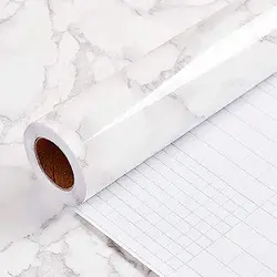 White Gray Marble Wallpaper Removable Film Self-Adhesive Kitchen Peel and Stick Countertops Wall Stickers Backsplash Shelf Liner