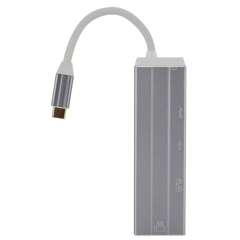 6 в 1 USB-C концентратор 4K HD видео аудио кабель адаптер Тип C к HDMI usb 3,0/usb 2,0 с SD/TF кардридер Тип C USB концентратор