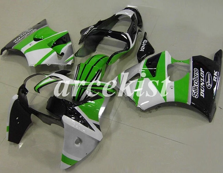 green black white Ико качество литья под давлением мотоцикл ABS Обтекатели наборы пригодный для kawasaki Ninja ZX-6R ZX6R 636 2000 2001 2002 на заказ Цвет: черный, синий, бело-серые - Цвет: green black white