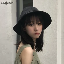 Панамы Женские повседневные кавайные однотонные милые карамельные цвета корейский стиль Универсальные летние солнцезащитные затененные повседневные шикарные шляпы для девочек и женщин s