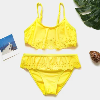 

Ruffle Girls Swimsuit New 2020 Biquini Suits 3-14Years 2-Pieces Children'S Swimwear Girls' Beach Bathing Swimsuit Set