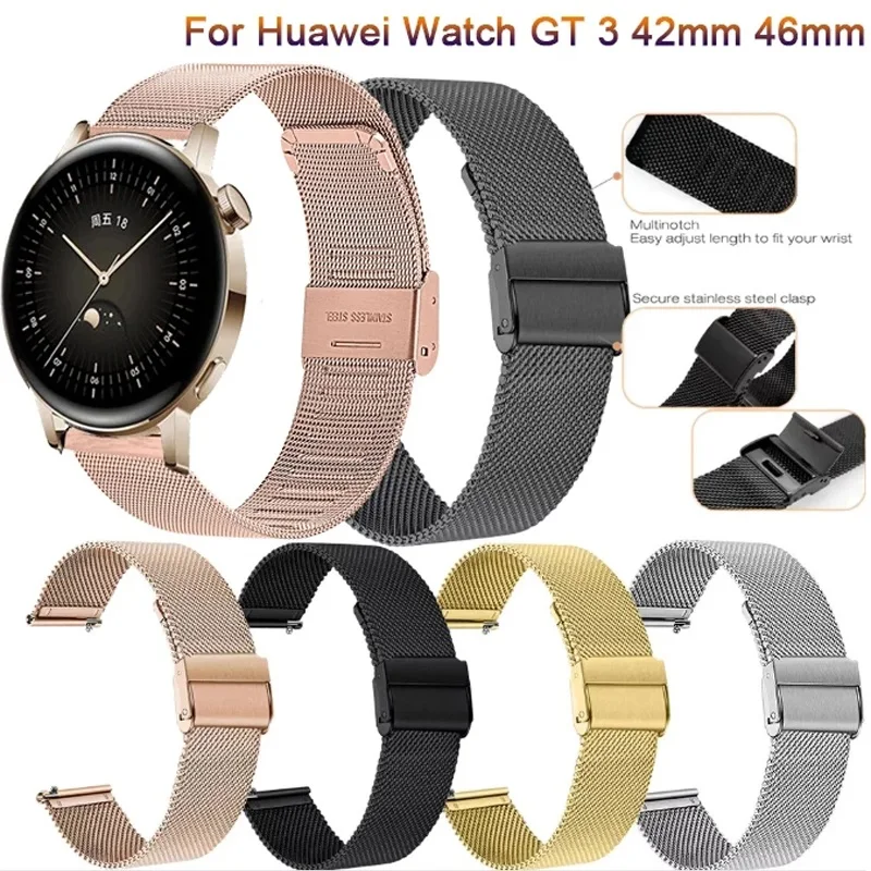 Stainless Steel Metal Strap For Huawei Watch GT3 42mm 46mm Watch