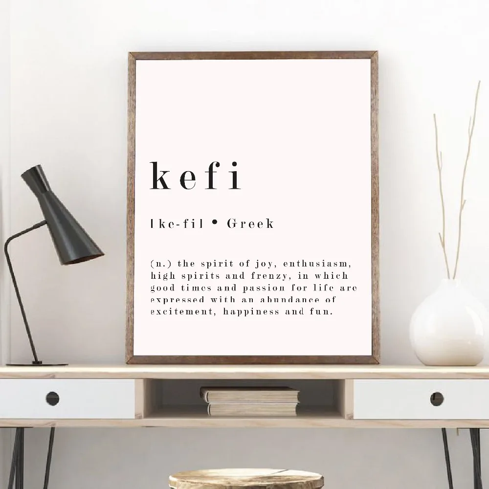 Kefi-Definition-Greek-Word-Prints-Happiness-Fun-Poster-Black-White-Minimalist-Wall-Art-Picture-Canvas-Painting (1)