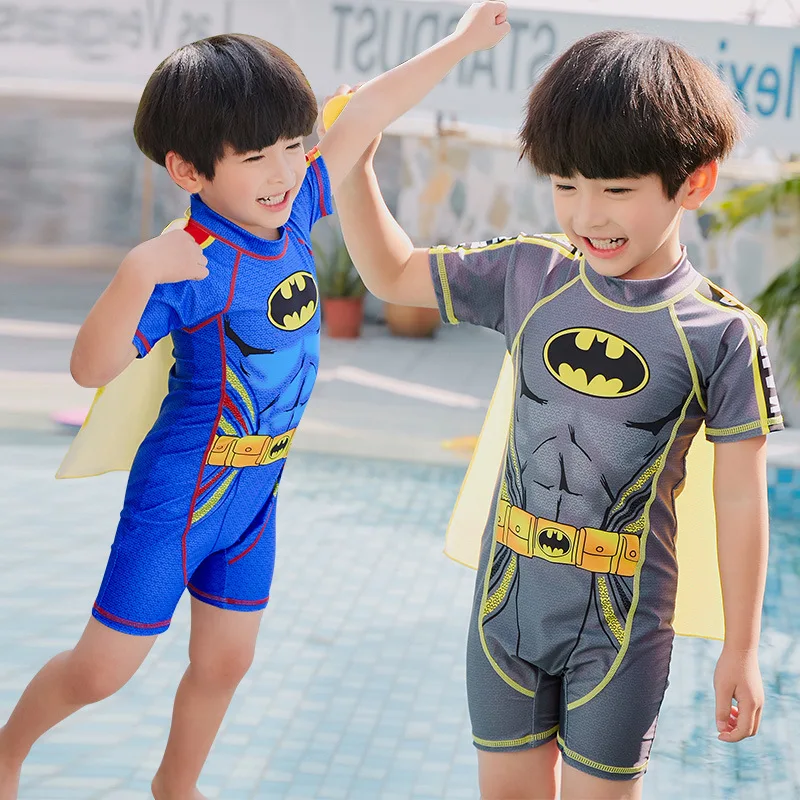

2019 New Style BOY'S Swimsuit Deconstructable Mantle Handsome Spider-Man Swimwear Children One-piece Boxer Swim Bathing Suit