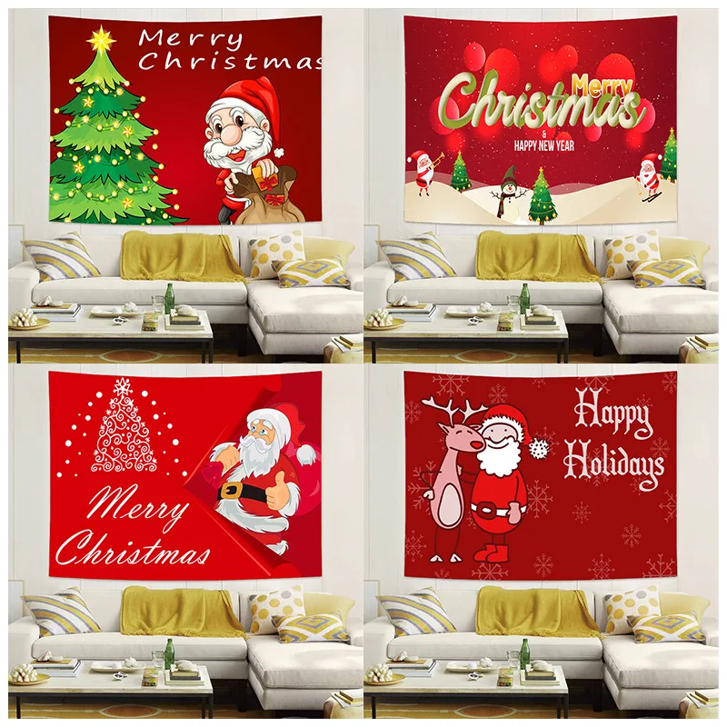 

Christmas tapestry printed tapestry background cloth wall cloth tapestry foreign trade beach towel beach