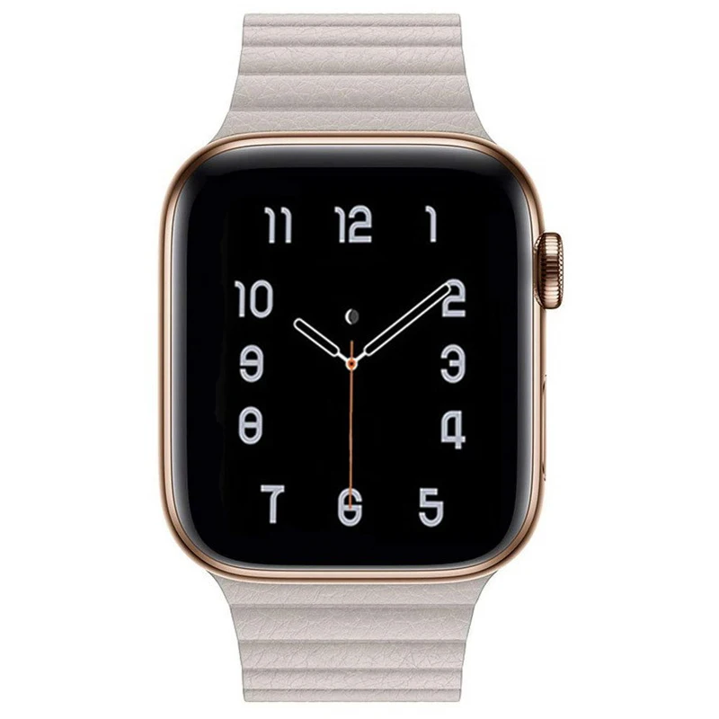 Khaki Кожаный ремешок-петля для Apple watch 4 5 с магнитной застежкой iwatch band 44 мм 40 мм 42/38 мм серия 5 4 3 2 Браслет из натуральной кожи - Цвет ремешка: Khaki