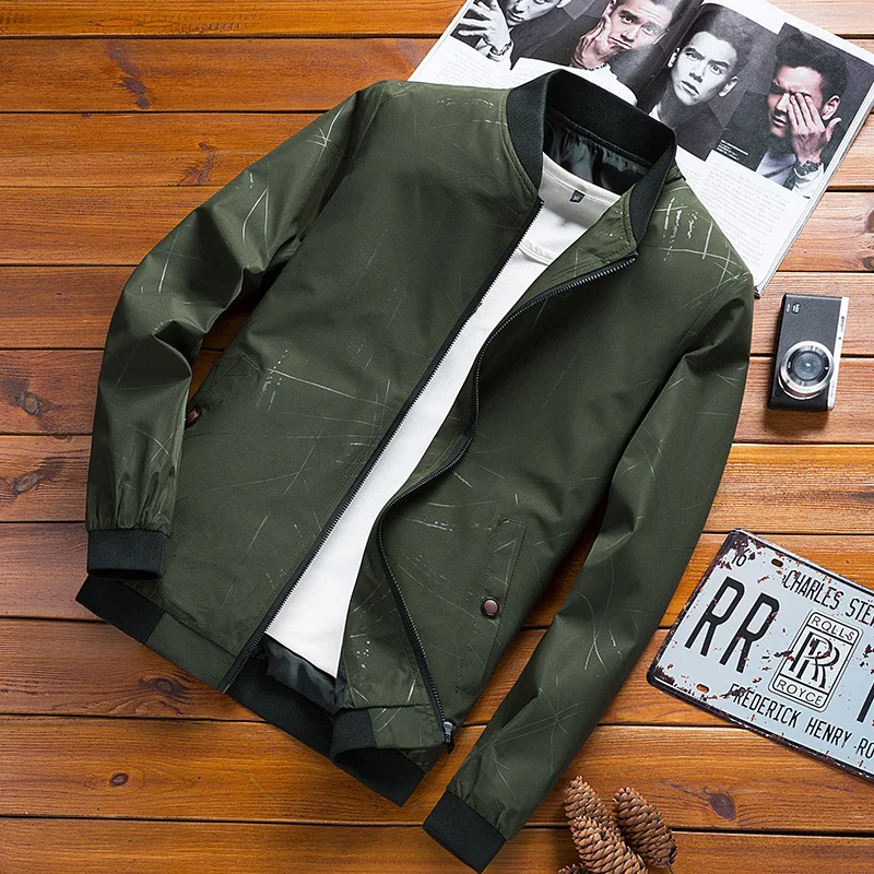 

2018 Spring New Style Jacket Men's Korean-style Slim Fit Thin Trend Handsome Stand Collar Youth Casual Baseball Uniform