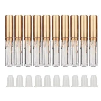 

10pcs/set 2.5ml Empty Clear Lipstick Tube Container DIY Lip Gloss Refillable Bottle Matte Gold Cap Lipgloss Cosmetics for Travel