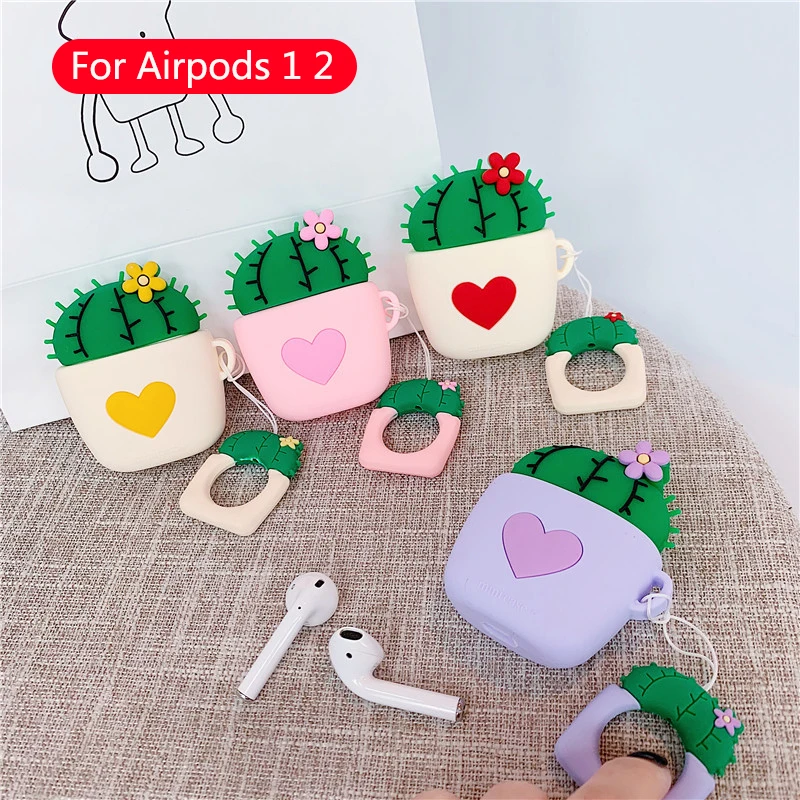 Чехол для AirPods 2 милый мультяшный силиконовый чехол наушников с изображением