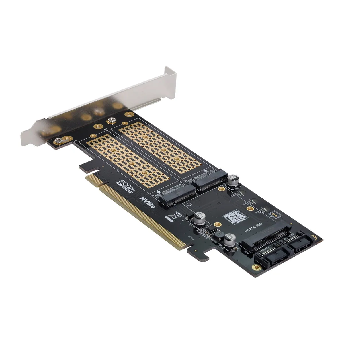 Dupla para Ngff Adaptador de Cartão Cism Express Pci-e & Sata Nvme Msata M-chave b - Ssd 3in1 Pci 3.0 - Image 2