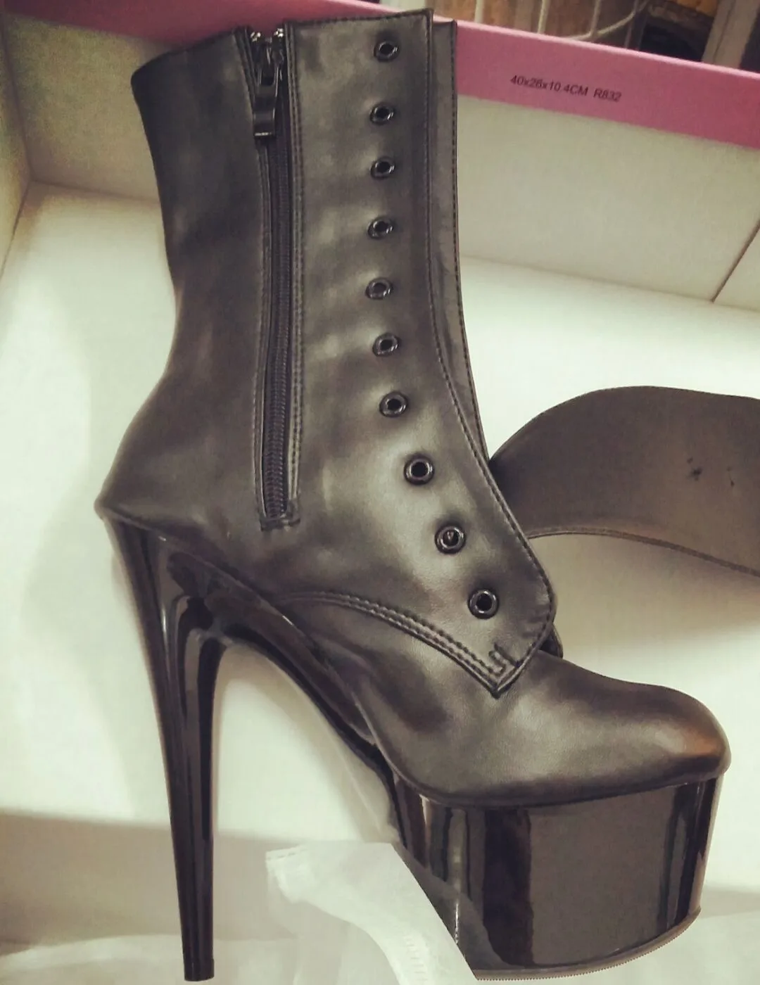 6 inch classic short winter high heel ankle boots Stylish 15cm Platforms Boots cos player motorcycle boots Dance Shoes
