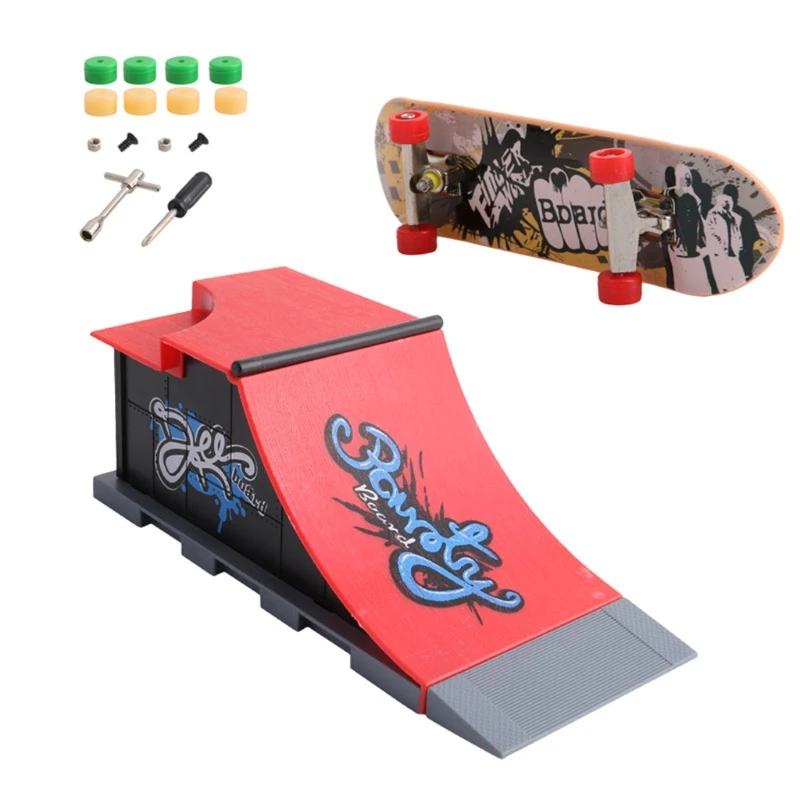 Скейт парк рампы части гриф пальчиковая доска для мальчиков игры конечные парки A-E - Цвет: D20028-C