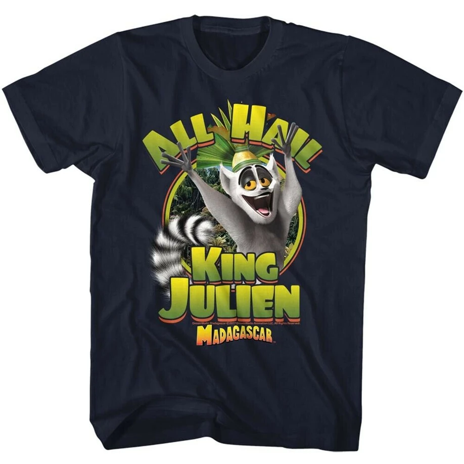 Madagascar King Julien лицензионный для взрослых футболка M Xl 2Xl 14Xl | Мужская одежда