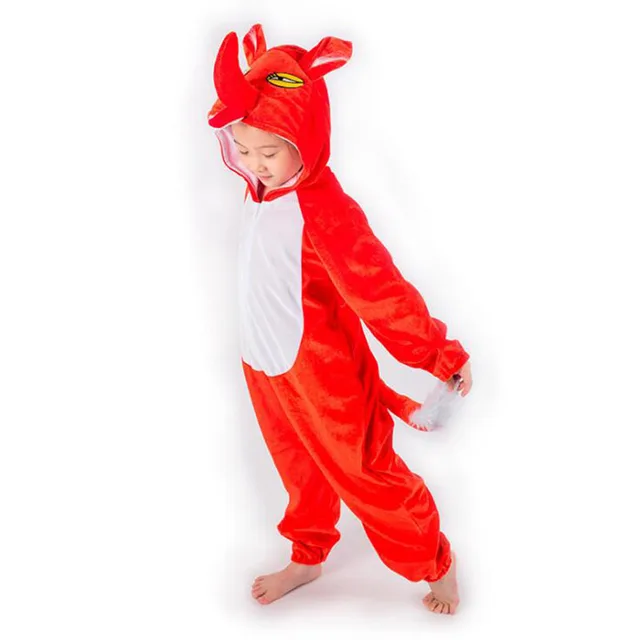 Kigurumis Animals Kids Anime Cosplay Costume Funny Suit School Party Student Play Games Onesies Performance Dinosaur Tiger Fancy red fox