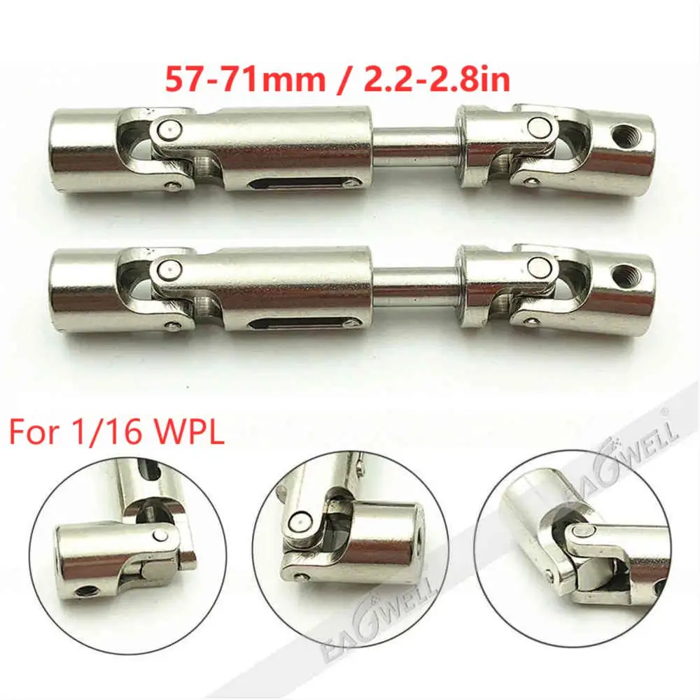 

57-71mm / 2.2-2.8in Metal Front & Rear Drive Shaft For 1/16 WPL B14 B14K B16 B16K B24 B24K B36 B36K C14 C14K C24 C24K RC Car