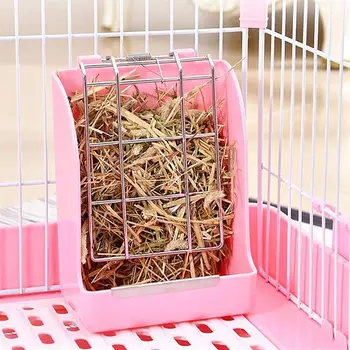 

Pet Rabbit Grass Feeding Rack Chinchillas Spring Feeding Bowls Guinea Pig Small Animals Straw Feeder Plastic Grass Hay Stand