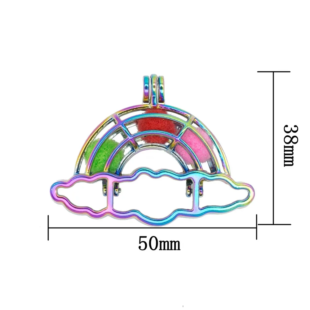 1 шт Радужное Облако жемчужная подвеска в форме клеток эфирное масло ювелирные изделия с диффузором медальон Ожерелье Подвески DIY